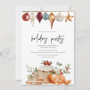 Invitation Fête de Noël Dîner Moderne Simple