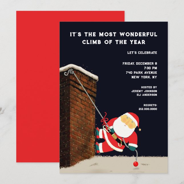 Invitation Fête de Noël drôle (Devant / Derrière)