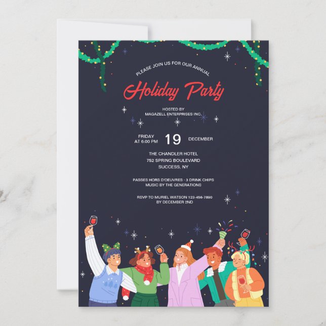 Invitation Fête de Noël du bureau (Devant)