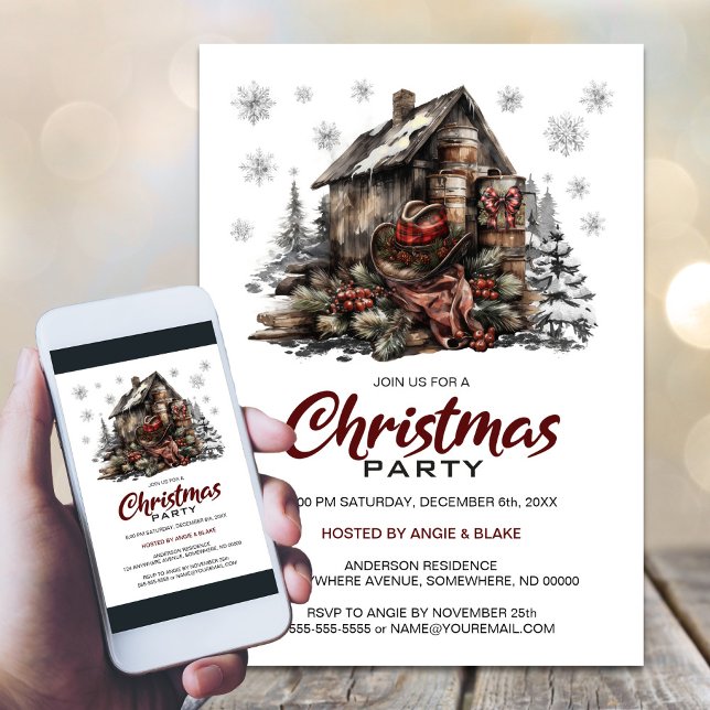 Invitation Fête de Noël du Cabine du pays (Créateur téléchargé)