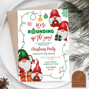 Invitation Fête de Noël du Gnome de Rassemblement de la Bande
