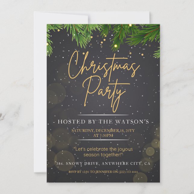 Invitation Fête de Noël du Père Noël (Devant)