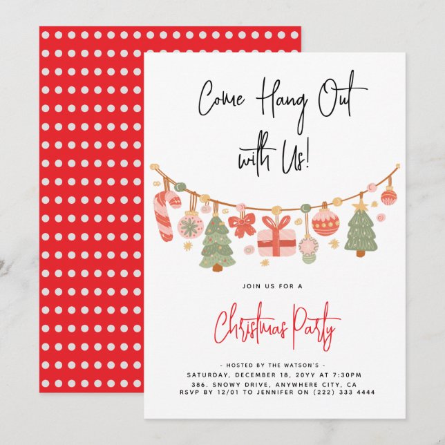 Invitation Fête de Noël du Père Noël (Devant / Derrière)