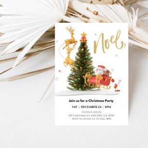 Invitation Fête de Noël du Père Noël magique