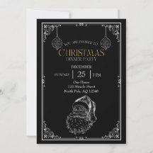 Fête de Noël du Père Noël vintage, noir et blanc