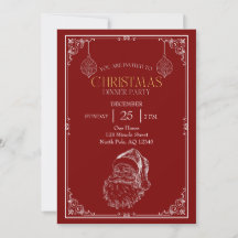 Fête de Noël du Père Noël vintage, Rouge et Blanc
