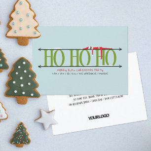 Invitation Fête de Noël du personnel de Green & Blue Elf Shen
