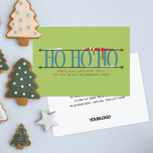 Invitation Fête de Noël du personnel de Teal & Green Elf Shen