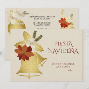 Invitation Fête de Noël élégante décorée