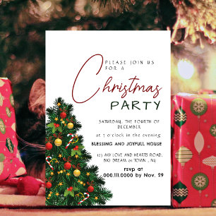 Invitation Fête de Noël Élégante et Moderne Joie