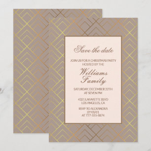 Invitation Fête de Noël élégante  Sauvegarder la date