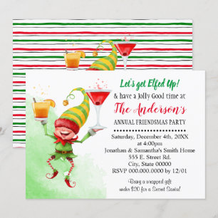 Invitation Fête de Noël Elfed Up
