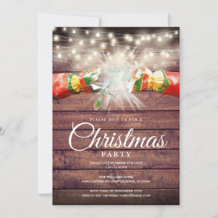 Invitation Fête de Noël en Bois Rustique