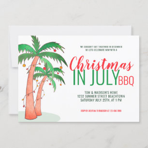 Invitation Fête de Noël en juillet avec BBQ