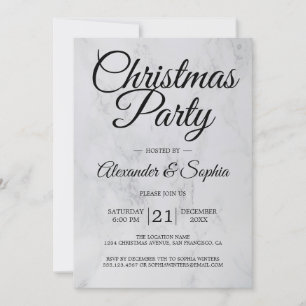 Invitation Fête de Noël en marbre
