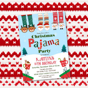 Invitation Fête de Noël en pyjama