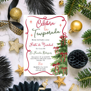 Invitation Fête de Noël espagnole Fiesta De Navidad