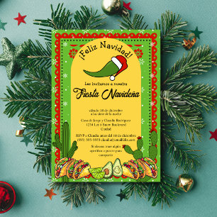 Invitation Fête de Noël espagnole Navideña Jalapeño drôle