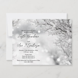 Invitation Fête de Noël Étincelles d'Hiver Espagnol