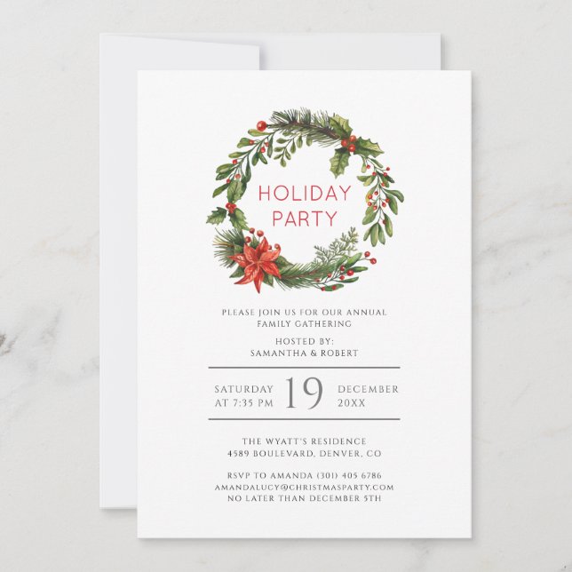 Invitation Fête de Noël Famille Réunion (Devant)