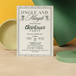 Invitation Fête de Noël Fantaisiste Jingle et Mingle