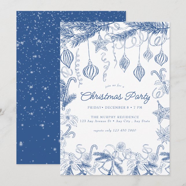 Invitation Fête de Noël fantastique (Devant / Derrière)