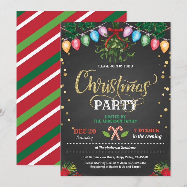 Invitation fête de Noël fête de la marque (Devant / Derrière)