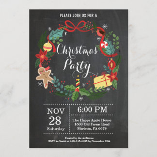 Invitation Fête de Noël Fête Florale Wreath