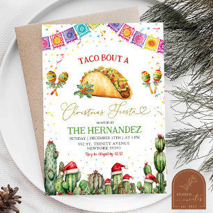 Invitation Fête de Noël Fiesta Confetti Posada Taco