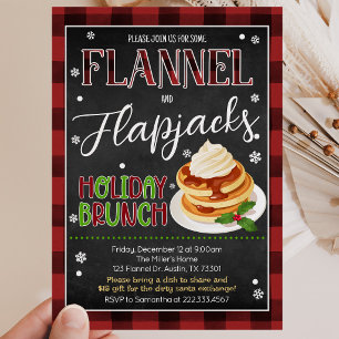 Invitation Fête de Noël Flannels Flapjacks