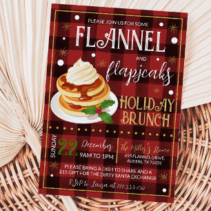 Invitation Fête de Noël Flannels Flapjacks