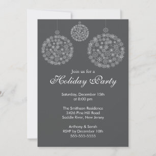 Invitation Fête de Noël Gray & White