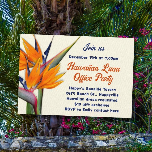 Invitation Fête de Noël Hawaiian Luau Thème (Créateur téléchargé)