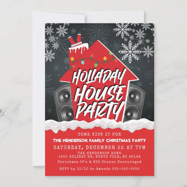 Invitation Fête de Noël Hip hop (Devant)