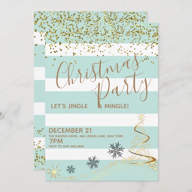 Invitation Fête de Noël Jingle et Mingle (Devant / Derrière)