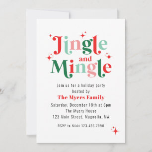 Invitation Fête de Noël Jingle et Mingle