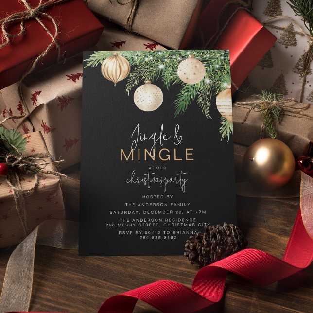 Invitation Fête de Noël Jingle & Mingle (Créateur téléchargé)