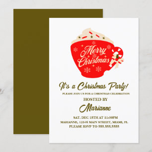 Invitation Fête de Noël Joyeux chocolat chaud Mug