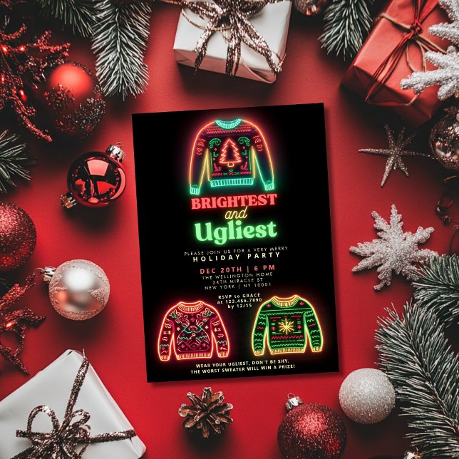 Invitation Fête de Noël la plus brillante et la plus laide (Créateur téléchargé)