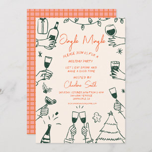 Invitation Fête de Noël Main tiré Funky Handwriting
