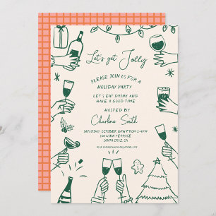 Invitation Fête de Noël, main tirée Funky Handwriting