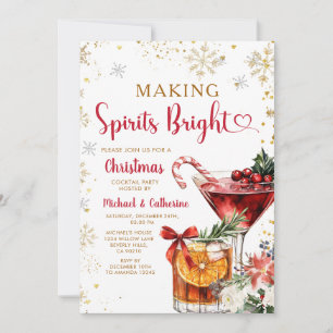 Invitation Fête de Noël Making Spirits Bright cocktail