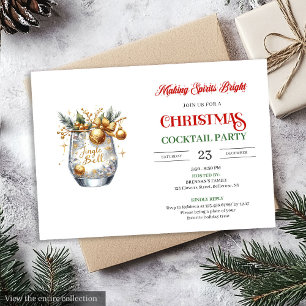 Invitation Fête de Noël Making Spirits Bright cocktails