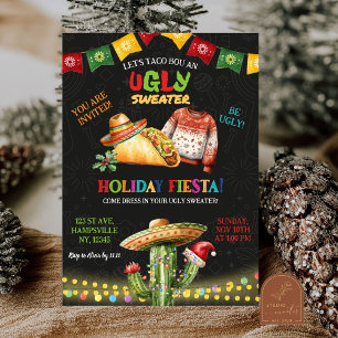 Invitation Fête de Noël Mexicaine Taco Pullover Moche