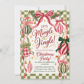 Invitation Fête de Noël Mingle and Jingle Rétro