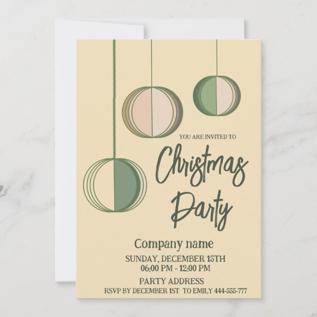 Invitation Fête de Noël minimaliste moderne (Devant)