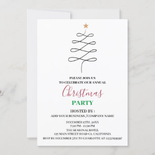 Invitation Fête de Noël minimaliste pour les entreprises 