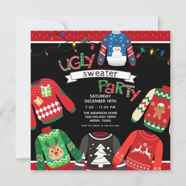 Invitation Fête de Noël moche (Devant)