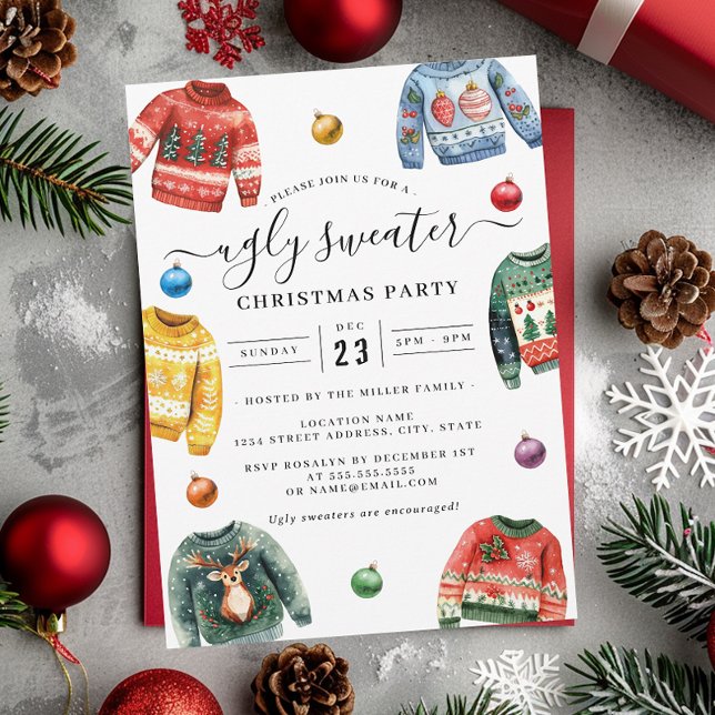 Invitation Fête de Noël moche (Créateur téléchargé)