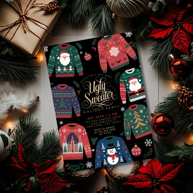Invitation Fête de Noël moche (Créateur téléchargé)